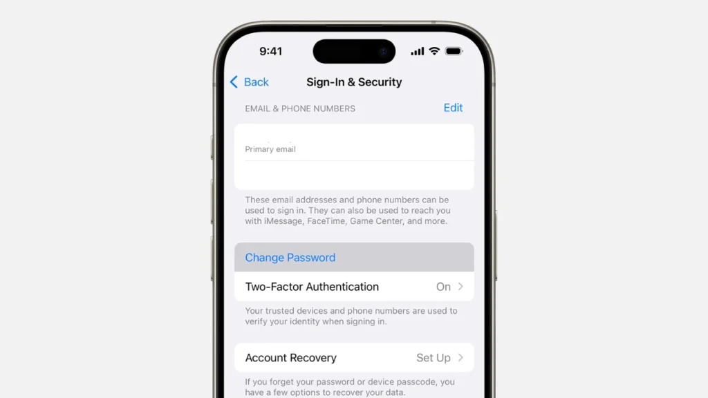 iPhone Sign-in and Security - How to Change Apple ID Password