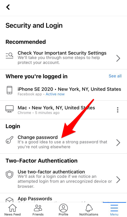 How to Change Facebook Password