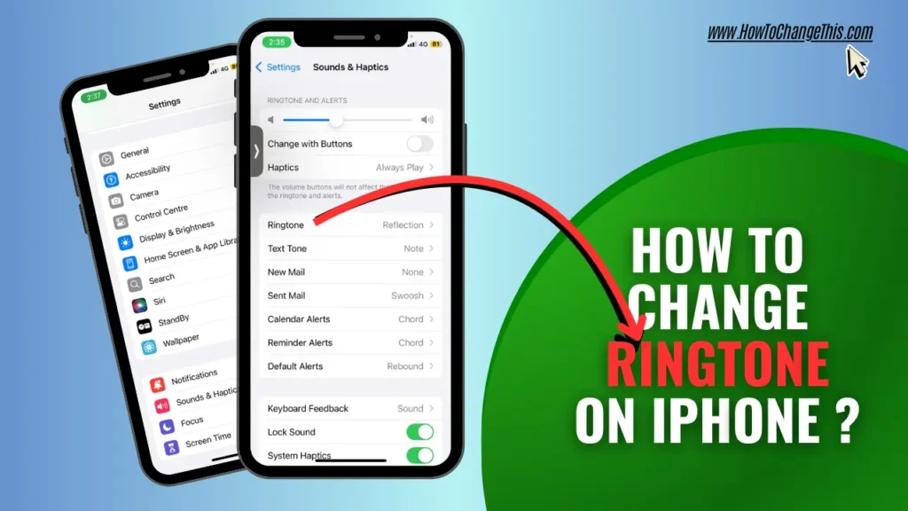 iPhone Settings App Pages Showing Ringtone Change Process and Title Text - How to Change Ringtone on iPhone?